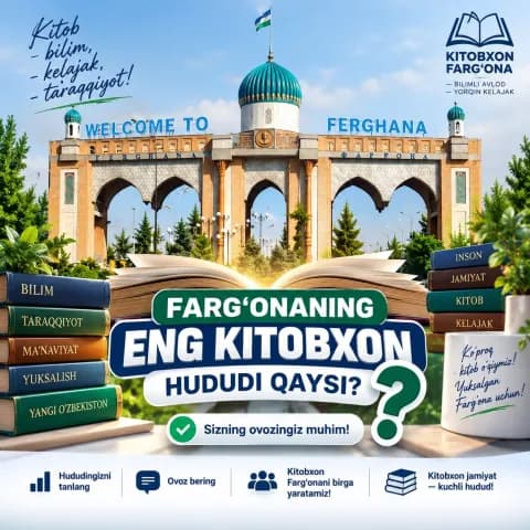 FARG‘ONADA ENG KO‘P KITOB O‘QILADIGAN HUDUD QAYSI
